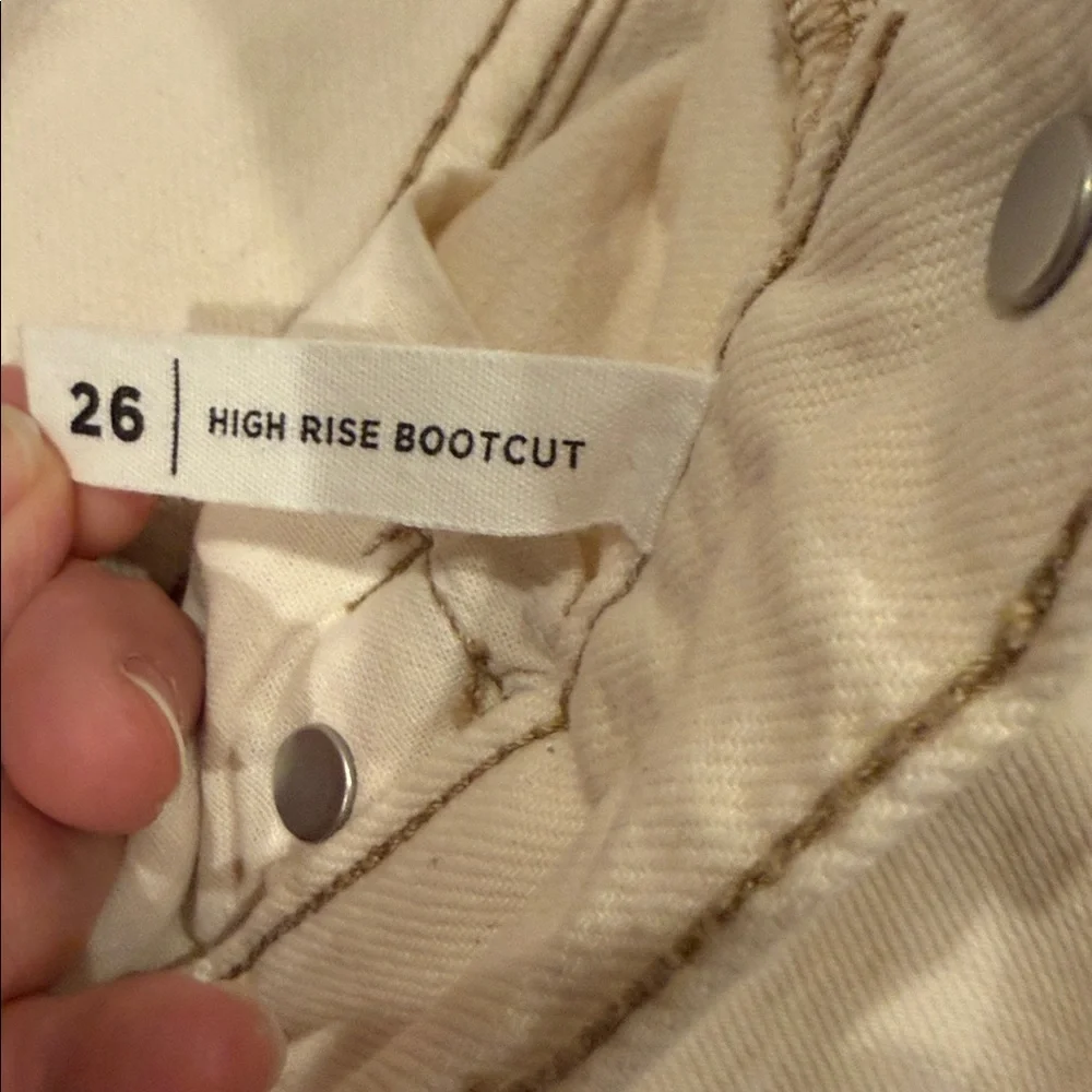 PacSun Womens 26 High Rise Boot Cut Beige Denim Pants - Picture 6 of 10